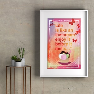 Motivational poster. Quote print poster. Colorful Home Décor Wall Hangings. Wall Art prints, Home office poster wall decor typography print. image 1