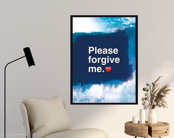 Plakat Ho'oponopono Healing - Please Forgive Me. Inspirujący wydruk ścienny Love and Forgiveness. Dekoracja ścienna do domu z afirmacją Healing