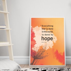 Healing motivation poster. Hope quote Inspirational poster. Positive thinking encouragement gift. Inspiring quote poster. Strength poster.