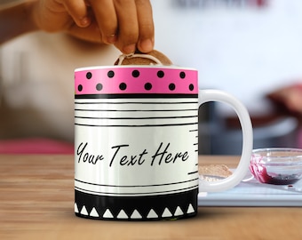 Personalized Ceramic Coffee Mug: Custom Text Gift