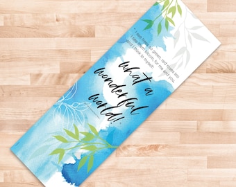 Yoga Mat with an Optimistic Song. Pilates Fitness Mat. "What a Wonderful World" song on Meditation Mat. Pilates, Fitness Mat. Yoga Gift.