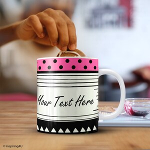 Custom mug, Black white, Personalized coffee mug, Create your own mug, Personalized mug, Design your own tea ceramic mug, Custom gift.