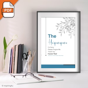 Printable Ho&#39;oponopono Healing Poster. Digital Download Spiritual Quote Poster. Ho&#39;oponopono Wall Art. Self-Healing Mantra meditation poster