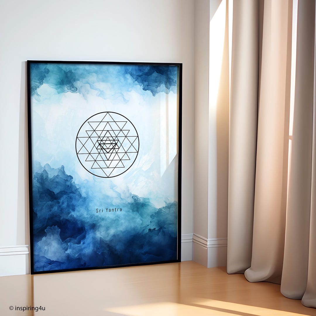 Sri Yantra Sacred Geometry Print, Modern Spiritual Wall Art Poster. - Etsy