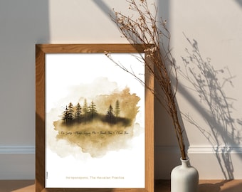 Ho'oponopono-healingsposter: muurkunst mindfulness-meditatie