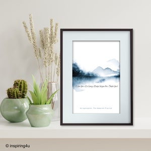 Hoponopono Hawaiian Self Healing Prayer. Hooponopono Mantra Poster. Wall art Décor. Ho&#39;oponopono Prayer. Ho oponopono Spiritual Gift.