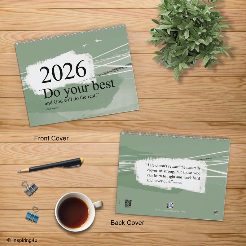 2026 Inspirational Wall Calendar With Quotes. Monthly Motivational ...