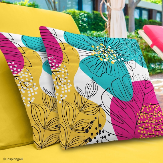 Set of 2 Throw Pillow Cover 16x16 18x18 Colorful Pillow Cases. Floral Pillow Covers Polyester Square Pillow Decorative Pillow Covers Etsy