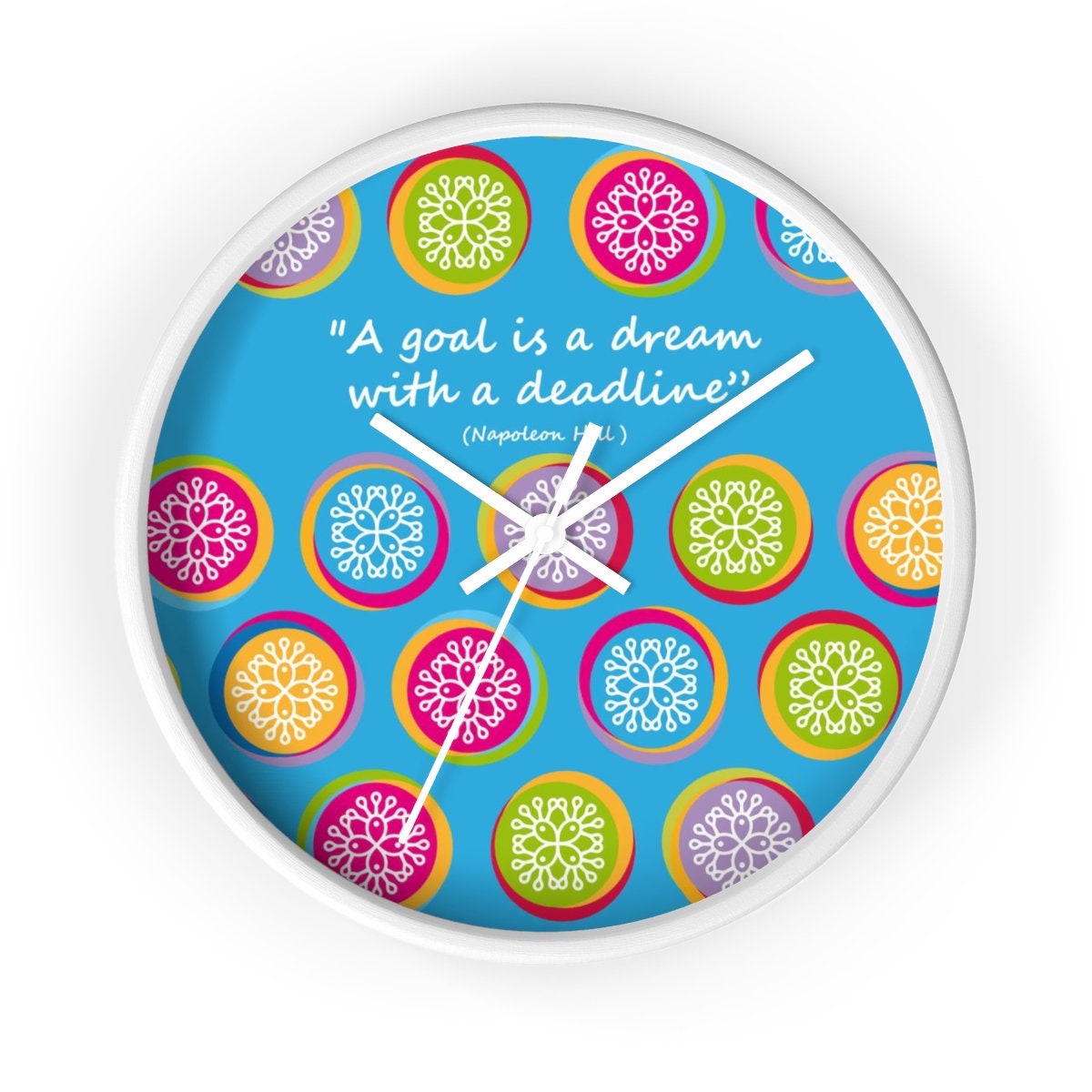 Colorful Motivational Wall Clock. Special gift for her. Wall Etsy
