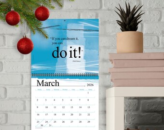 Inspirational Quotes 2026 Wall Calendar, 12-month Organizer ...
