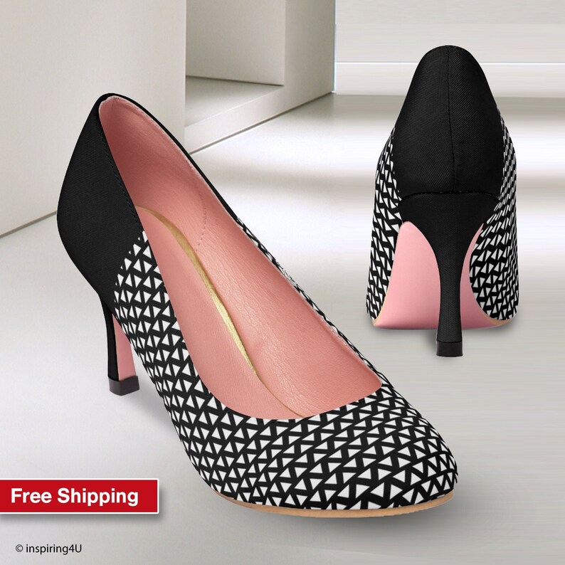 high heels black and white