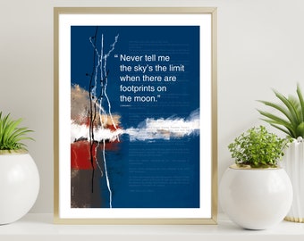 Motivationszitat Wand Kunst Druck für Home Office oder Abschlussgeschenk. Inspirational Statement Poster.