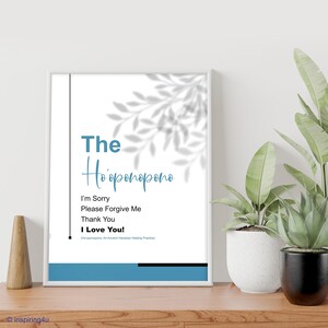 Ho&#39;oponopono Healing Poster. Spiritual Quote Poster. Hoponopono prayer Wall Art. Self-Healing Mantra meditation poster. Meditation Quotes.