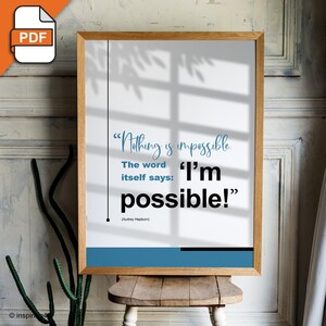 Inspirational Quote Printable Poster. Digital Download Motivational Wall Art Print. Spiritual Home & Office Wall Décor Gift Idea. Wall Print