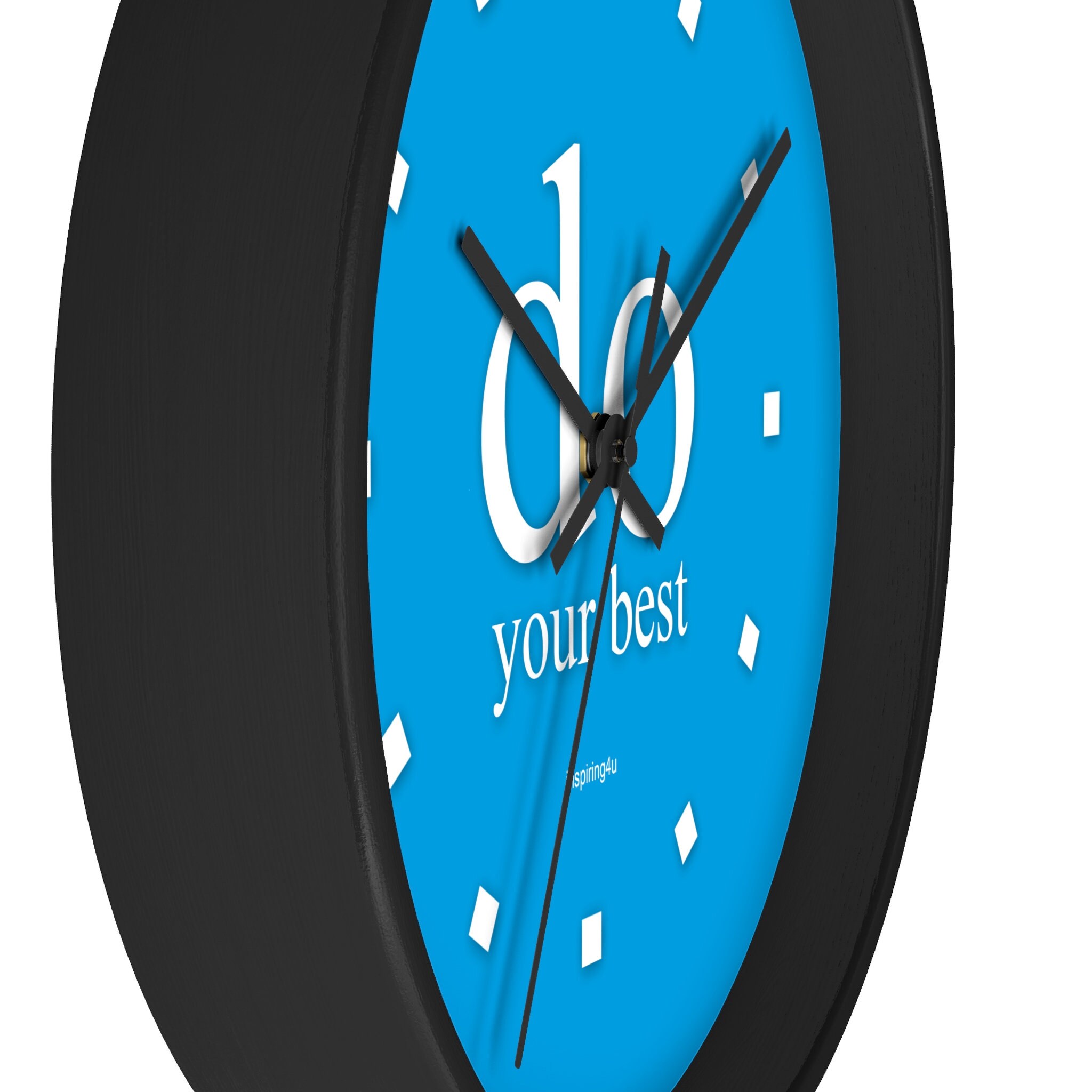 Light Blue Wall Clock. Office Wall Decor Clock With Motivational Quote
