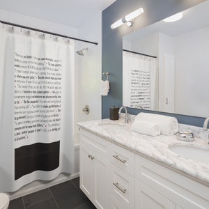 Shower Curtains, Ho&#39;oponopono Mantra quotes, Bathroom Decor, Personalize your bathroom with Modern Graphic Style Bath Curtain. black white.