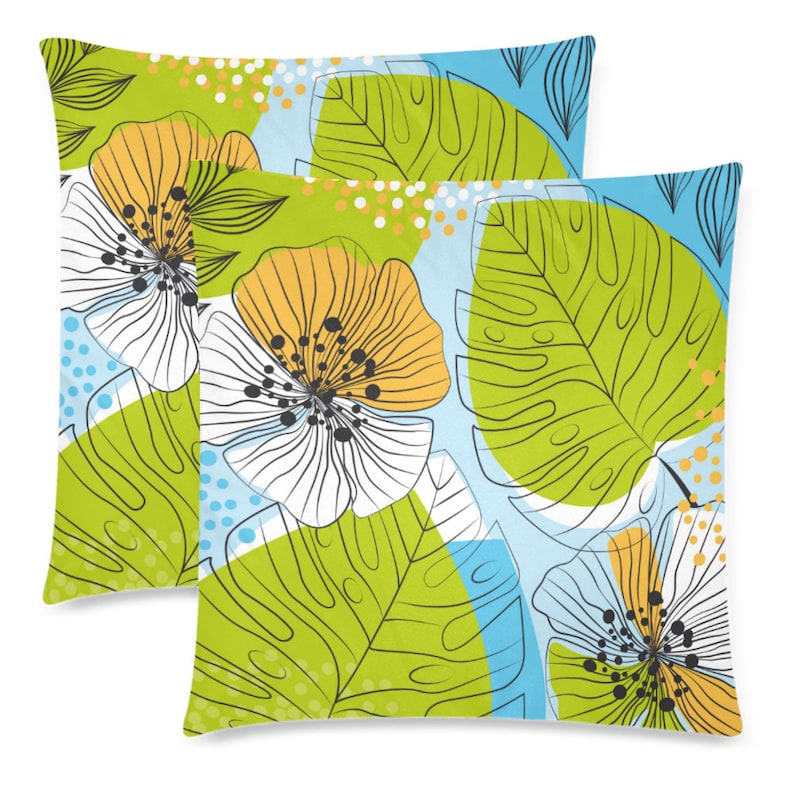 Decorative Pillow Covers Polyester Square Pillow Set Of 2 Throw Pillow Cover 16x16 18x18 Colorful Pillow Cases Floral Pillow Covers Home Living Home Decor Fontane Physio De