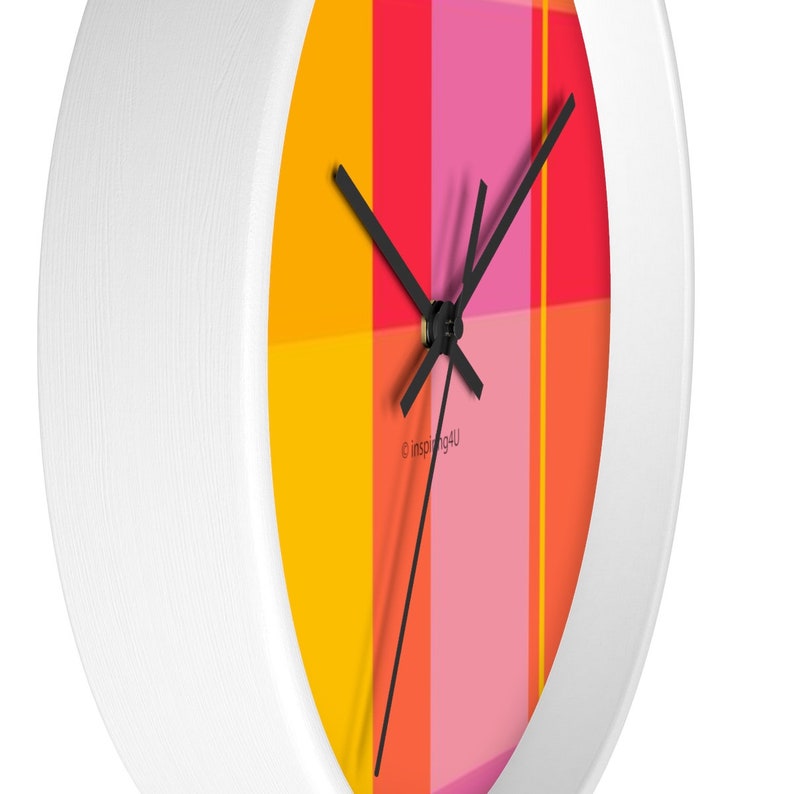 Colorful Wall Clock. Office Wall Decor Clock. Red Pink & Etsy