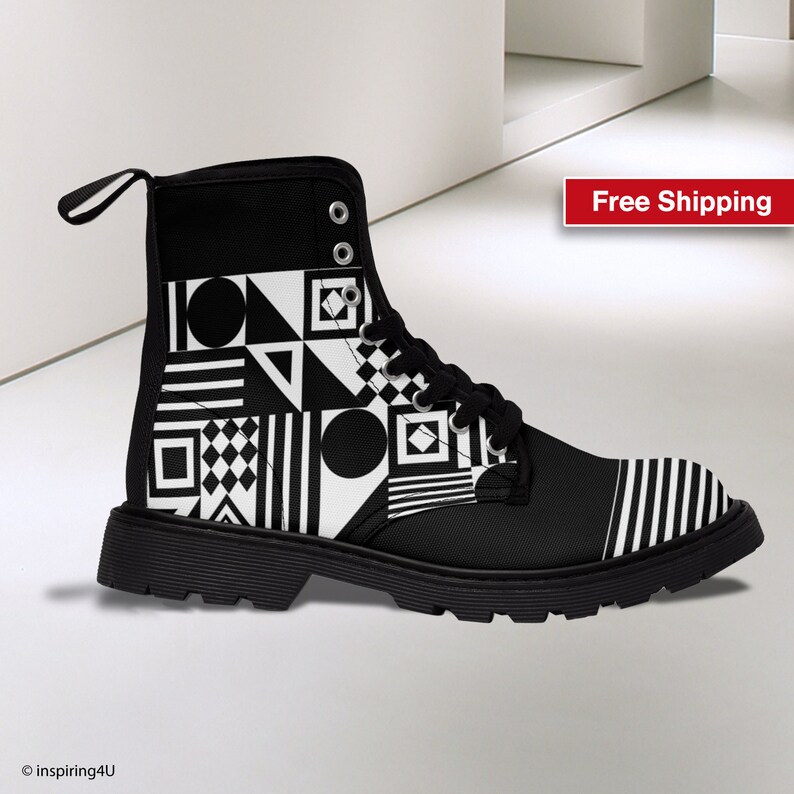 black fashion hiking boots