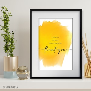 Affiche inspirée du Ho'oponopono qui guérit. Affiche inspiration hooponopono. 4 Mantra puissant pour la paix intérieure. Affirmations de guérison à Hawaï.