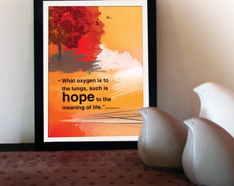 A3 Motivational poster with hope quote. Positive thinking for office wall decor or graduation gift. Inspiring quote poster. Gift