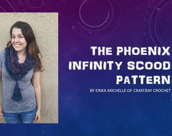 PATTERN: Phoenix Infinity Scood // Crochet Pattern // Infinity Scarf Pattern // Hooded Scarf Pattern // Easy Crochet Pattern