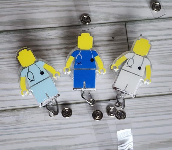 Brick Toy Medical Badge Reel| Doctor|  Nurse| Badge Reel| Fun Badge Reel