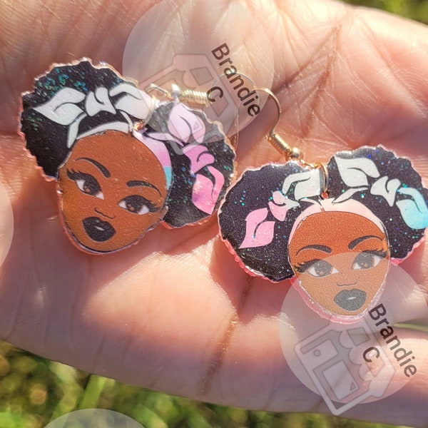 Pretty Princess Earrings| afro puff girl earrings