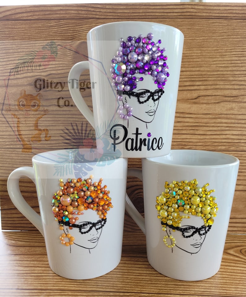 Personalized Bling Mugs Etsy