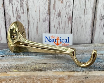 6" Solid Brass Ship Lantern Hanger - Heavy Duty - Wall Mounted Hook - Nautical Oil Lamps - Ship Lights - Hanging Basket Plant Holder