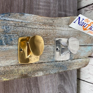 Solid Brass Or Aluminum Single Hook Cleat - Nautical Wall Hooks - Marine Boat Dock Chock - Coat Hanger Handle - Drawer Pull