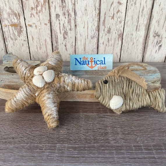 Bateau Décoratif Nautique En Bois – Avec Filet, étoile De Mer Et Coquillage