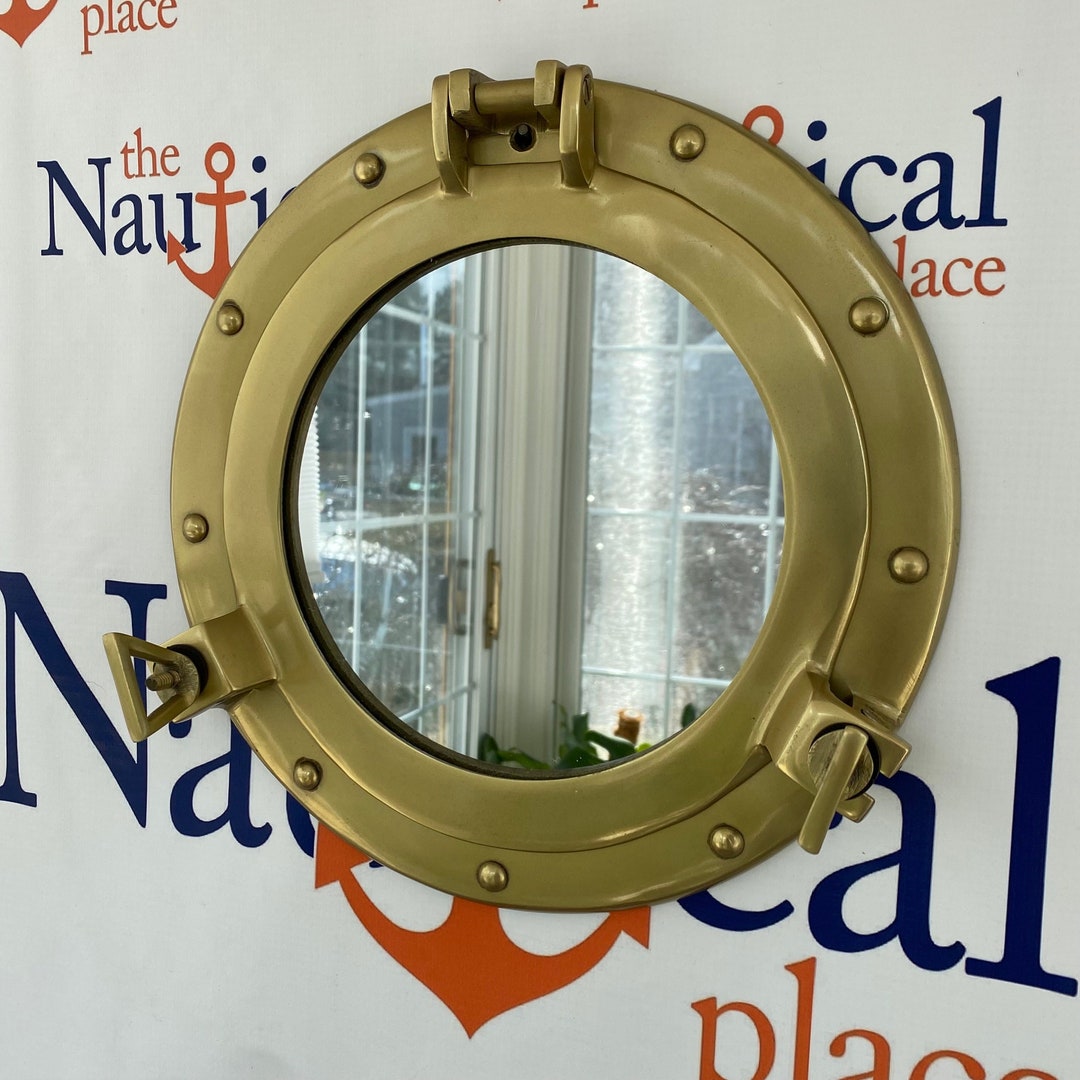11 Antique Brass Finish Porthole Mirror Nautical Etsy