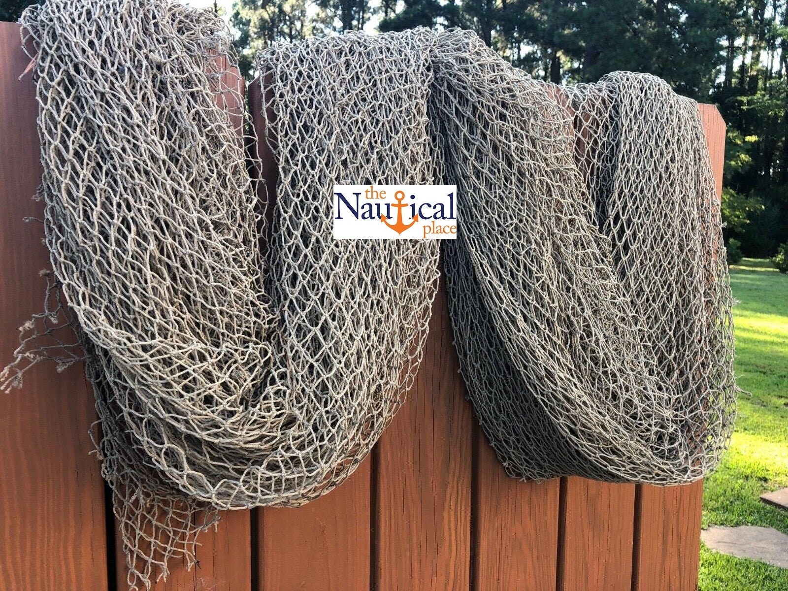 Authentic Fish Net Cut From Real Commercial Fishing Nets - 15 ft x 15 ft  HEAVY Knotted - Used Fishing Net Reclaimed From Fishermen