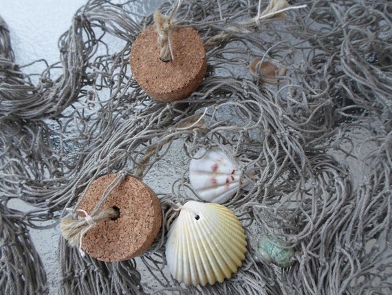 Decorative Fishing Net W Shells Cork Floats 5x10 Fish Etsy