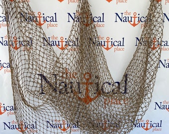 Decorative Fish Net - 5 ft x 5 ft Knotted - Traditional Used Fish Netting - Cut From Real Commercial Fishing Nets - Vintage Nautical Decor