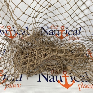 Old Used Fishing Net - 2 ft x 2 ft Knotted - Vintage Fish Netting - Nautical Maritime Beach Room Decor - Hermit Crab Climbing Hammock