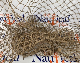 Old Used Fishing Net - 2 ft x 2 ft Knotted - Vintage Fish Netting - Nautical Maritime Beach Room Decor - Hermit Crab Climbing Hammock