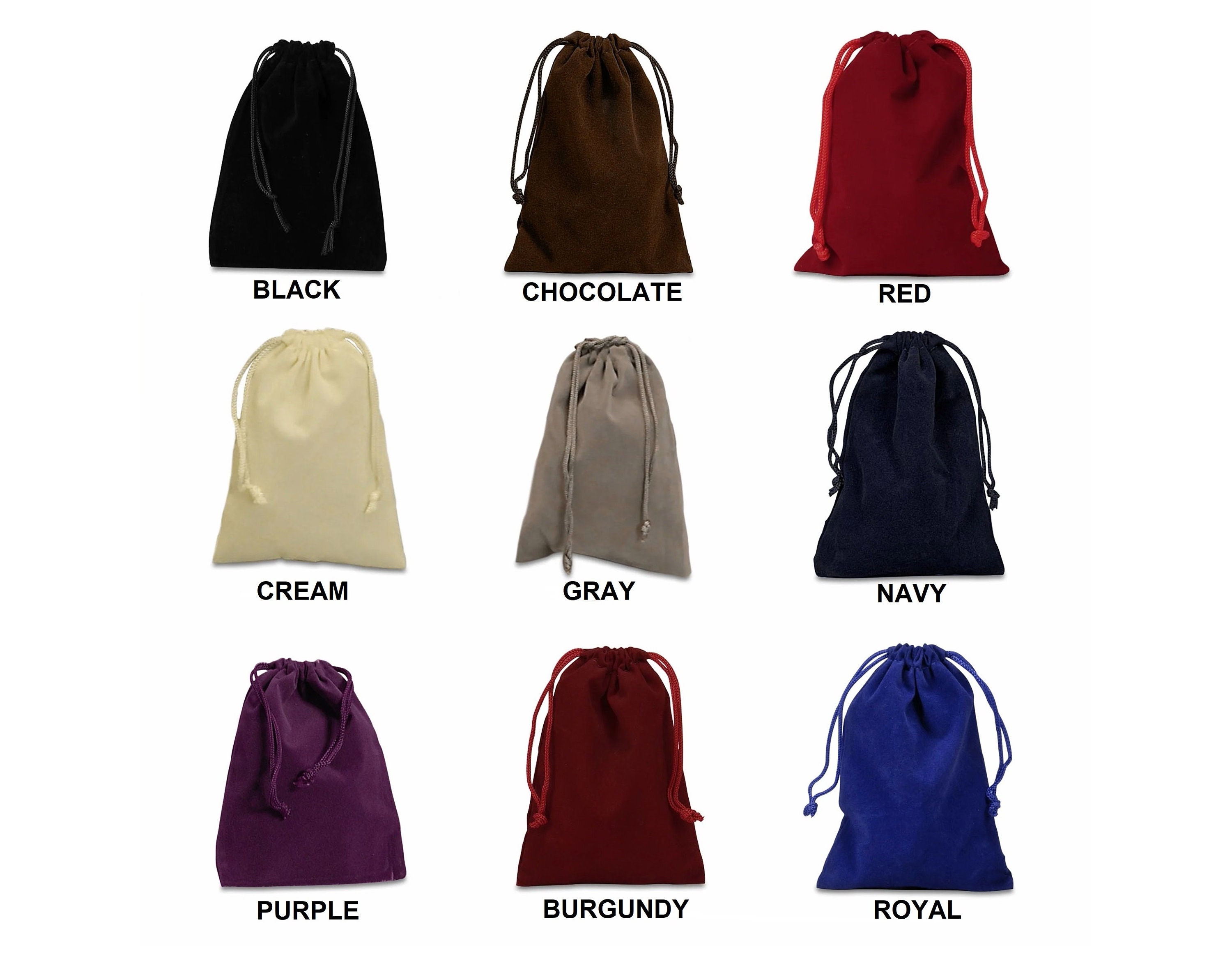 3x4 Velvet Jewelry Bag Small Drawstring Gift Bag Velour Protective