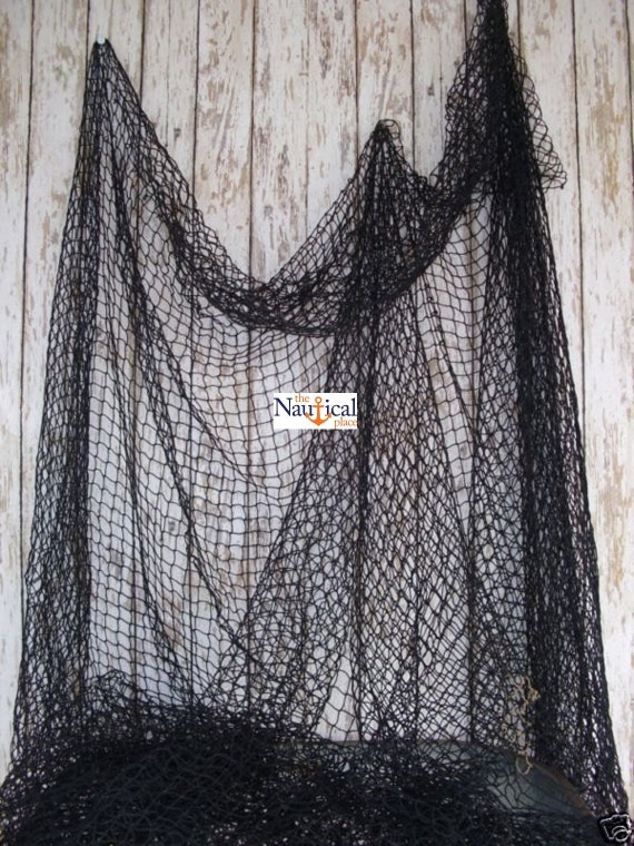 Real Fishing Net 10 Ft X 10 Ft BLACK Knotted Strong Nylon