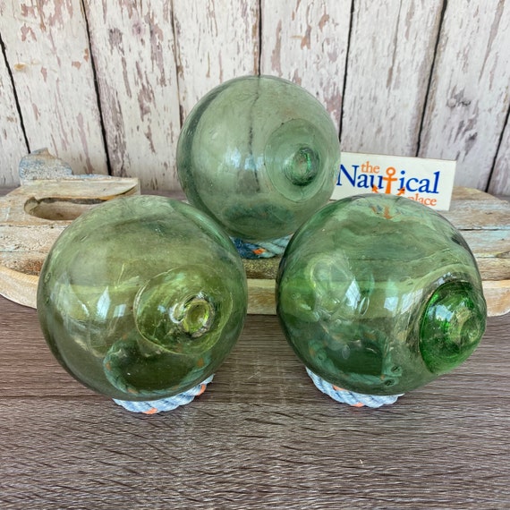 Japanese Glass Fishing Floats, 4 Softball Size, Authentic Glass Buoy From  Japan, Once Used By Fisherman On Nets Single or Set of 3 -  日本