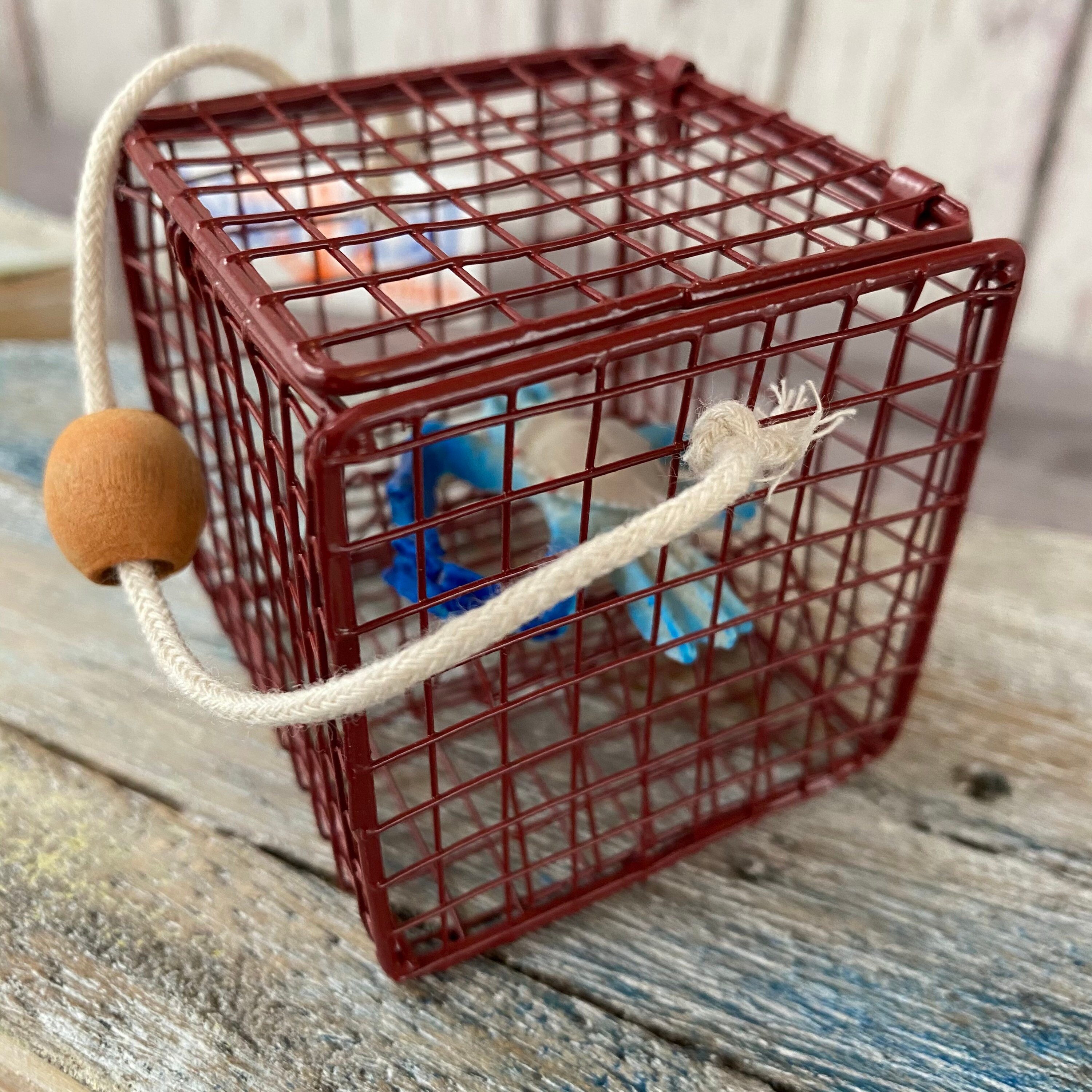 Miniature Crab Pot Crab Trap Ornament w/ Bluecrab Rope & Etsy
