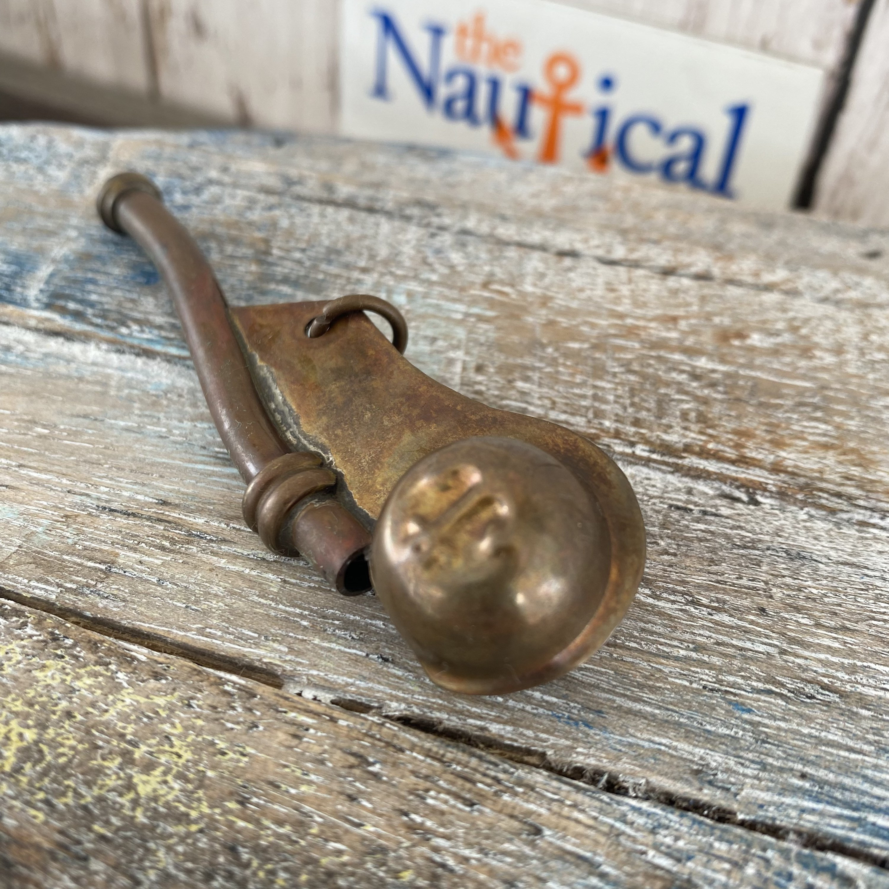 Antique Finish Brass Boatswain Whistle w/ Optional 27 Chain & Bag