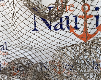 big shade fishing net for sale 5’ x 100’ Authentic Large Knotless Fishing Net, Real Used Fish Netting For  Nautical Decor, Tiki Bar, Beach House, Garden, Restaurant