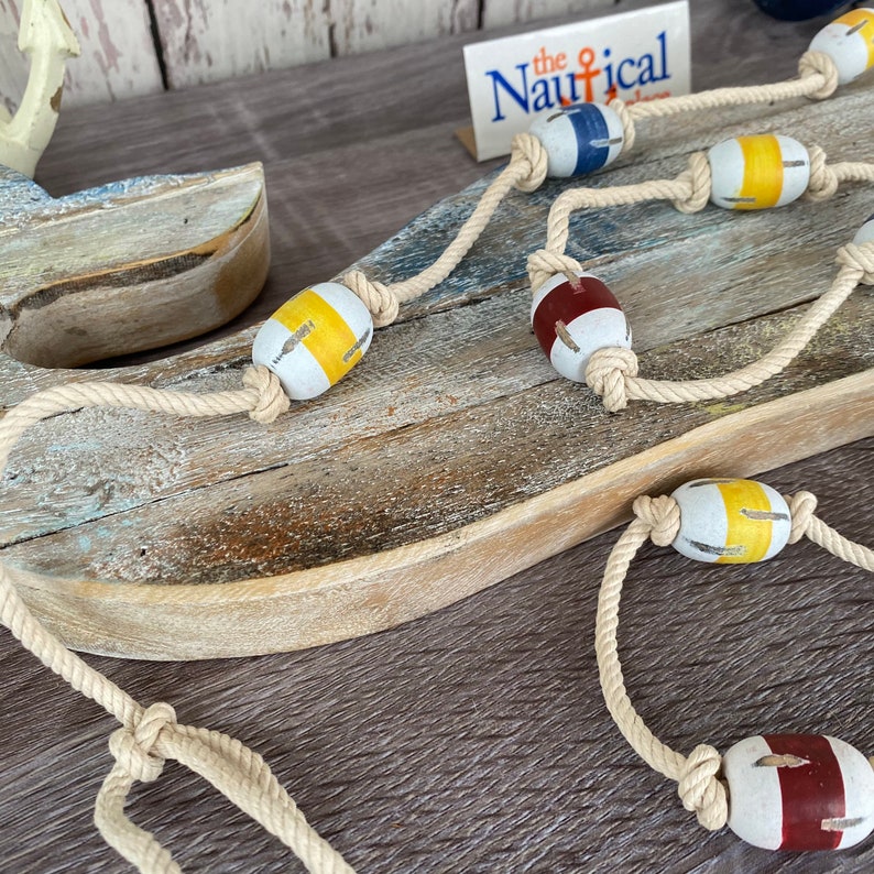 6 Ft Wood Fishing Floats on String Fish Net Buoy Garland Etsy