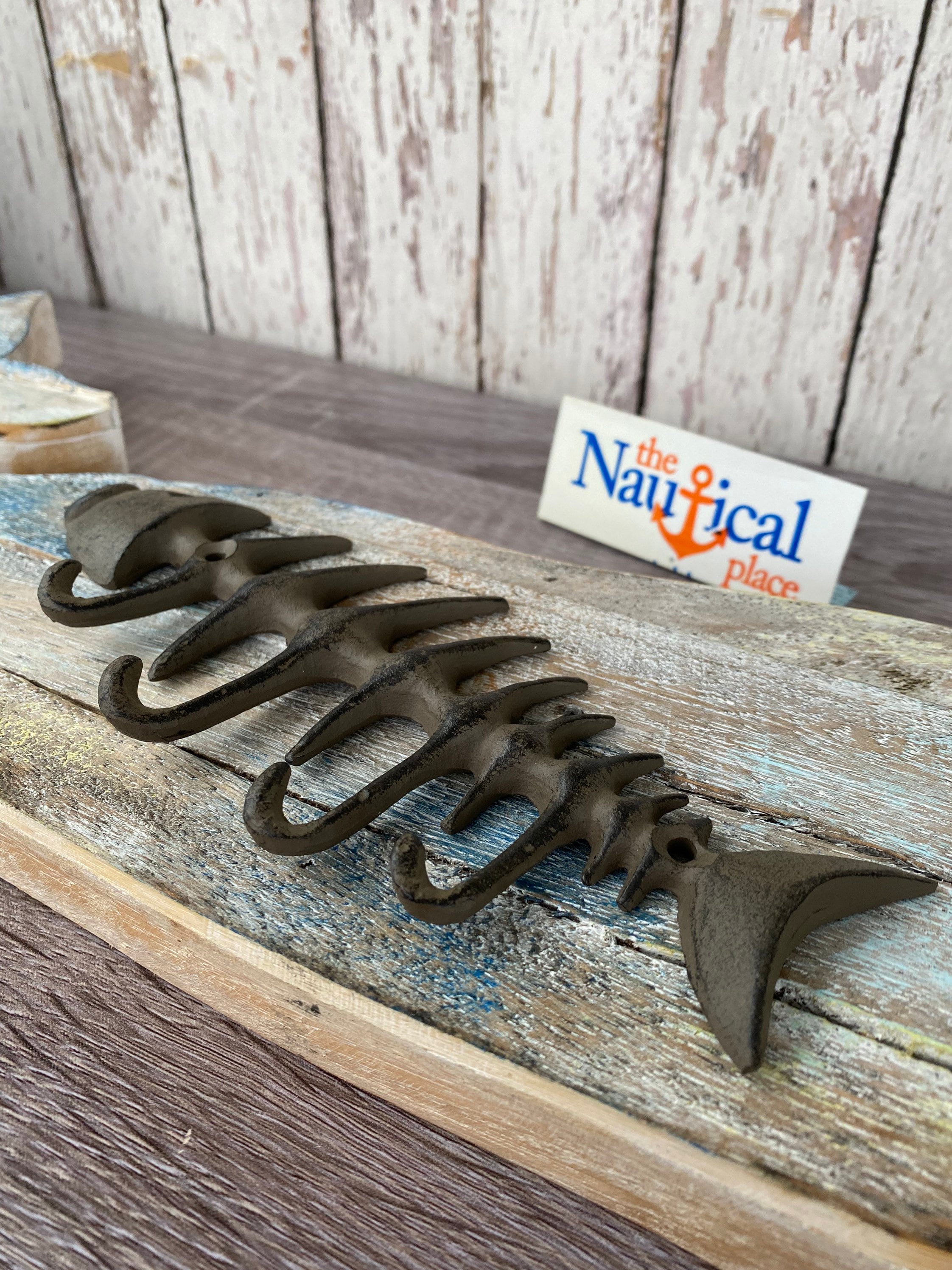 Cast Iron Fish Bones Wall Hook Towel Hanger Coat, Hat, Key Rack