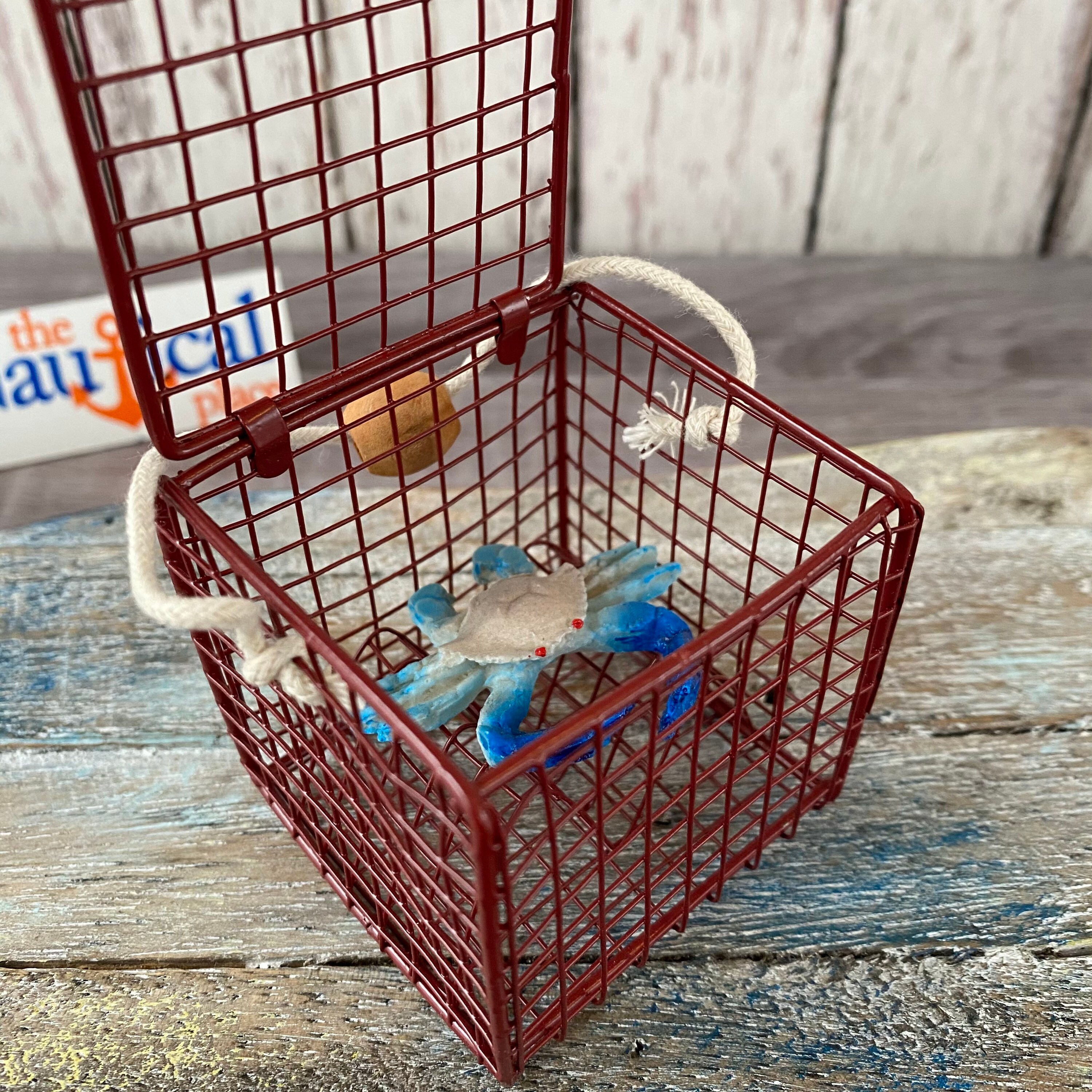 Miniature Crab Pot Crab Trap Ornament w/ Bluecrab Rope & Etsy