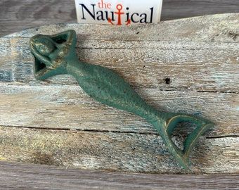 6" Cast Iron Mermaid Bottle Opener - Heavy Duty - Remove Beer, Soda, Beverage Caps - Deck, Tiki Bar, Man Cave