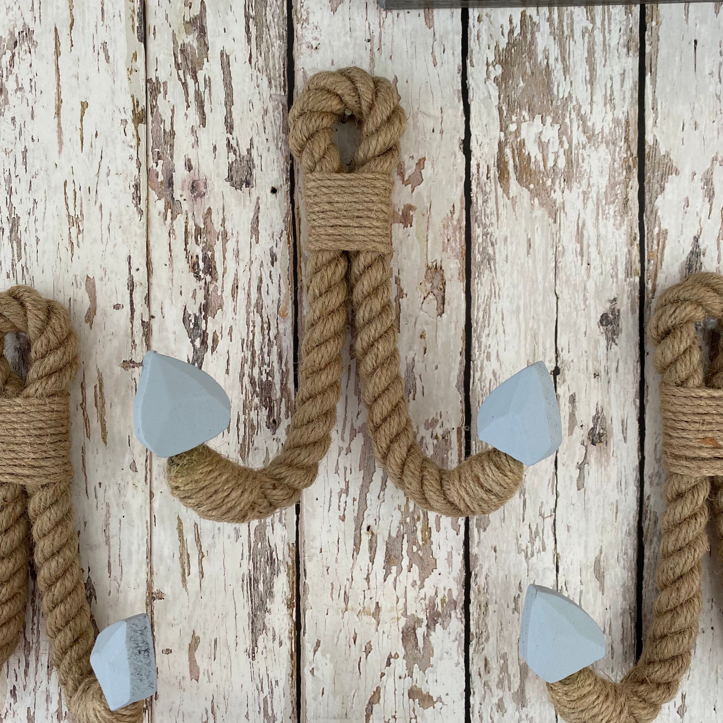 Anchor Jute Rope Wall Hook - Towel Hanger - Coat, Hat, Key Rack