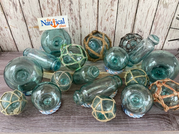 Japanese Glass Floats, Old Fish Net Buoys, Vintage Floats Once Used by  Fisherman in Japan, Assorted Sizes, Mix of Aquas & Greens 